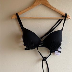 Black push-up bikini top